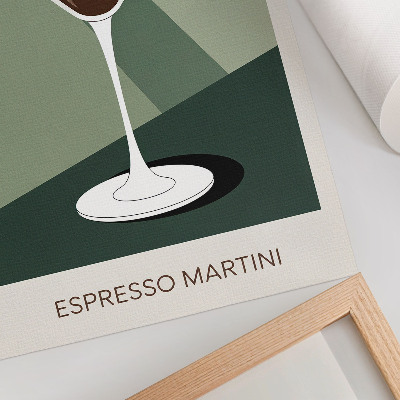 Grafică modernă pe pânză Martini modern în verde, bej și alb