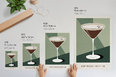 Grafică modernă pe pânză Martini modern în verde, bej și alb