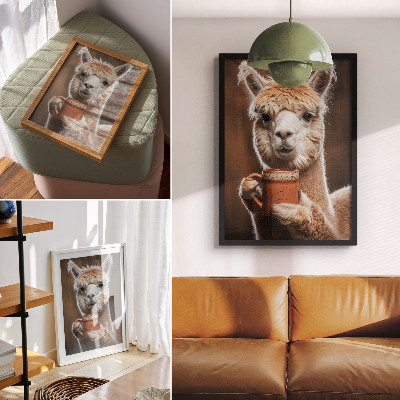Poster rezistent pentru perete Apropierea animalelor în tonuri calde de maro
