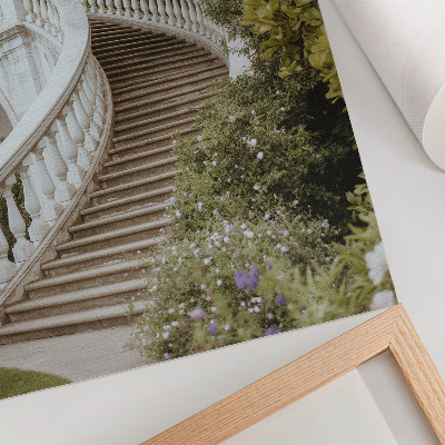 Grafică modernă pe pânză Balustradă elegantă, verde clasic, liniște