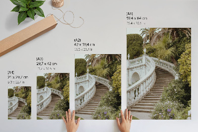 Grafică modernă pe pânză Balustradă elegantă, verde clasic, liniște