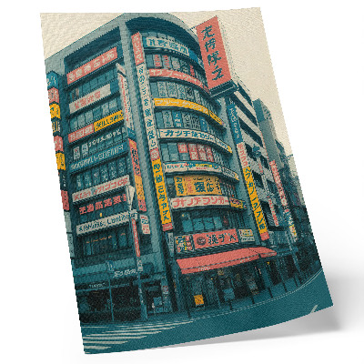 Grafică modernă pe pânză Inscripții colorate pe clădiri moderniste