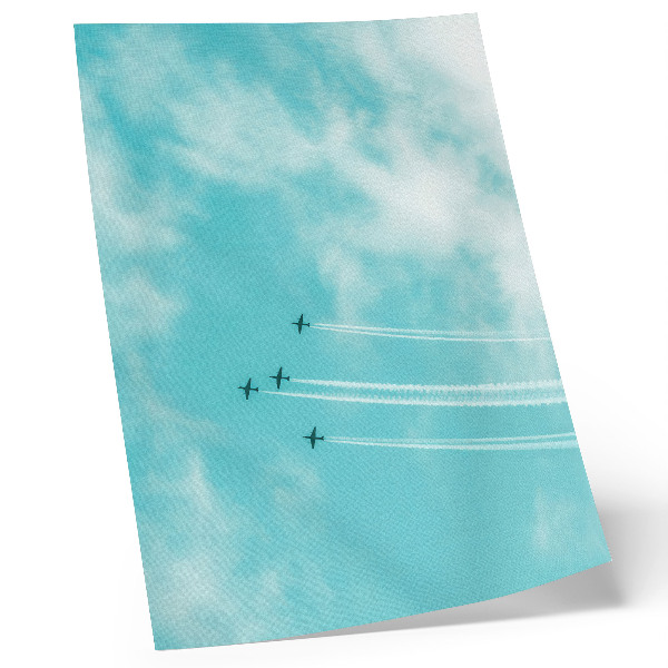 Poster în culori saturate Avioane pe cer într-un sistem dinamic modern