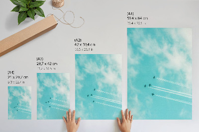 Poster în culori saturate Avioane pe cer într-un sistem dinamic modern