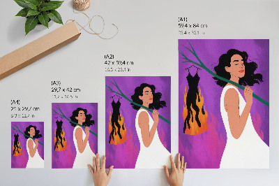 Poster în culori saturate Armonie de culori, o figură în mișcare, o aură extraordinară