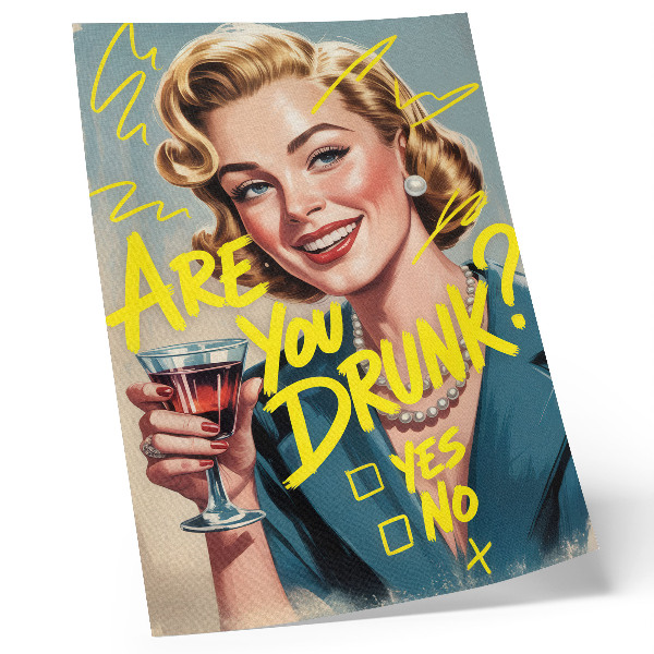 Poster în culori saturate Femeie retro benzi desenate text dinamic culori