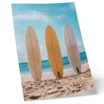 Grafică modernă pe pânză Plăci de surf pe plajă sub un cer albastru