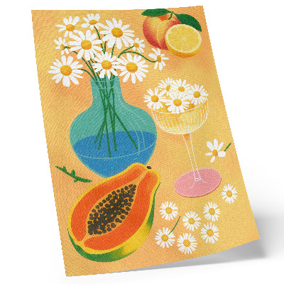 Poster rezistent pentru perete Fructe suculente margarete colorate stil ilustrativ