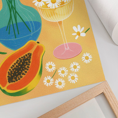 Poster rezistent pentru perete Fructe suculente margarete colorate stil ilustrativ