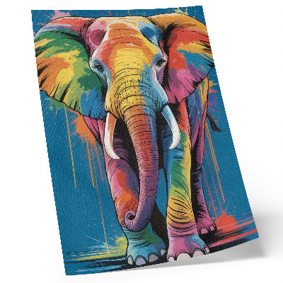 Grafică modernă pe pânză Elefant colorat, culori contrastante, culoare intensă