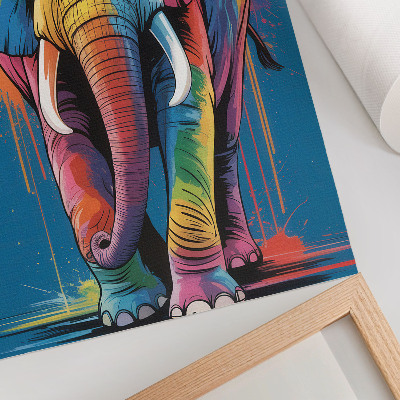 Grafică modernă pe pânză Elefant colorat, culori contrastante, culoare intensă