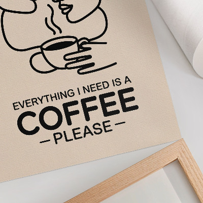 Poster în culori saturate Contururi minimaliste ale feței la o ceașcă de cafea