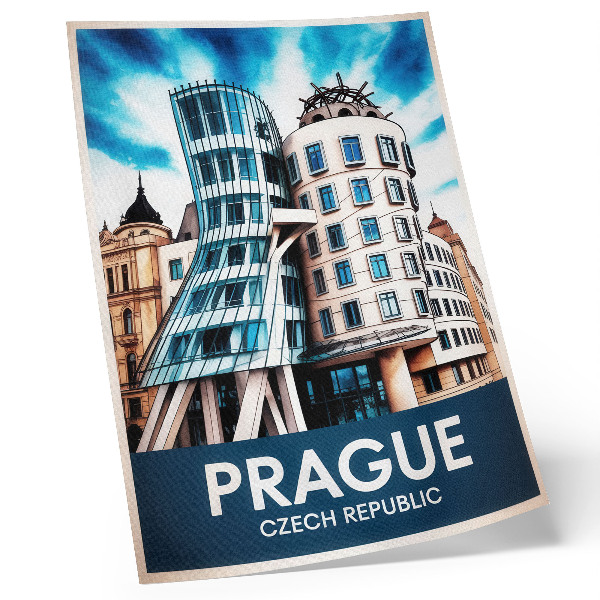 Poster rezistent pentru perete Modernitatea arhitecturii futuriste a Pragăi
