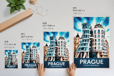 Poster rezistent pentru perete Modernitatea arhitecturii futuriste a Pragăi