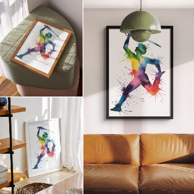 Poster în culori saturate O figură în culori strălucitoare cu o sabie