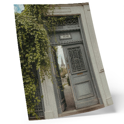 Poster rezistent pentru perete Ușă antică cu iederă, cale misterioasă