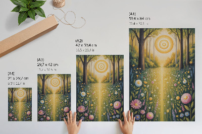 Poster rezistent pentru perete Flori de pădure, prospețimea soarelui