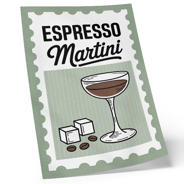 Poster rezistent pentru perete Grafică în stil vintage pentru espresso martini