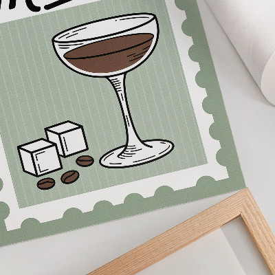 Poster rezistent pentru perete Grafică în stil vintage pentru espresso martini