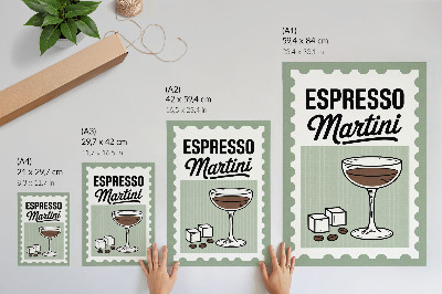 Poster rezistent pentru perete Grafică în stil vintage pentru espresso martini
