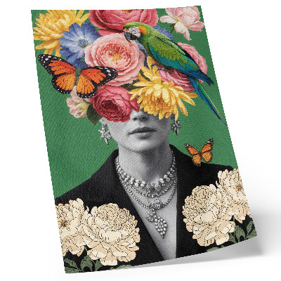 Poster rezistent pentru perete Flori, păsări, fluturi, figuri elegante, suprarealism