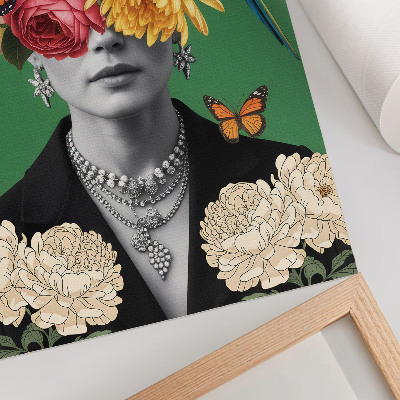 Poster rezistent pentru perete Flori, păsări, fluturi, figuri elegante, suprarealism
