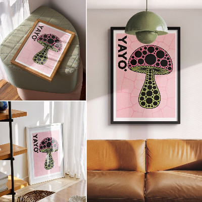 Poster în culori saturate Modernitate a textului geometric al ciupercilor