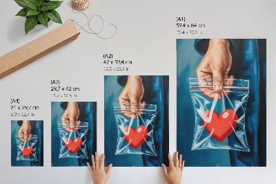 Poster în culori saturate Contraste puternice de roșu și albastru, stil modern