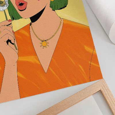 Poster rezistent pentru perete Ilustrație pop art cu păr verde