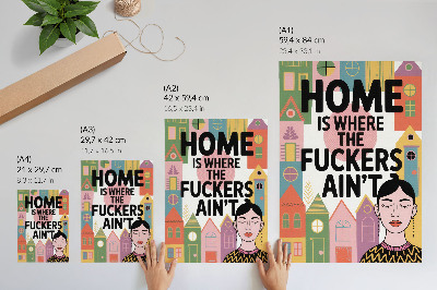Grafică modernă pe pânză Case geometrice colorate cu ochi închiși