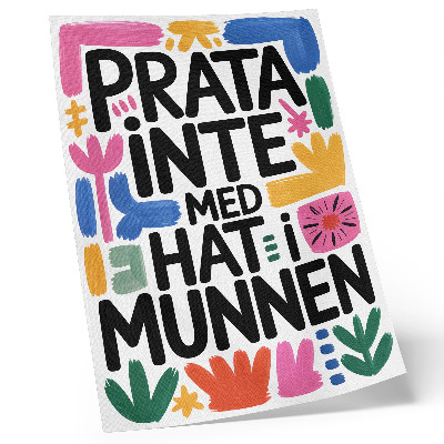 Poster în culori saturate Litere negre colorate cu linii în stil modern