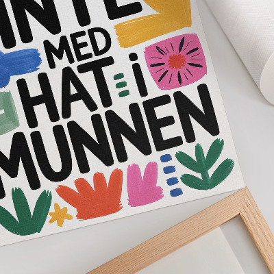 Poster în culori saturate Litere negre colorate cu linii în stil modern