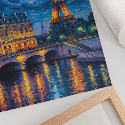 Poster rezistent pentru perete Paris noaptea, lună plină, Turnul Eiffel