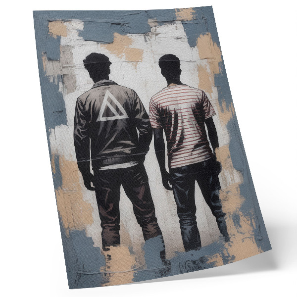 Poster în culori saturate Doi tineri într-un stil modern