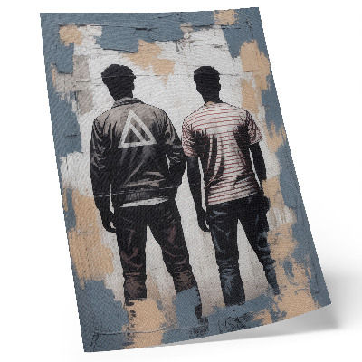 Poster în culori saturate Doi tineri într-un stil modern
