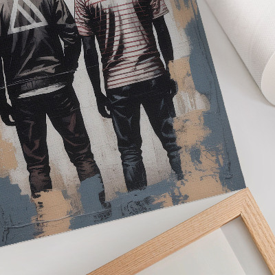 Poster în culori saturate Doi tineri într-un stil modern
