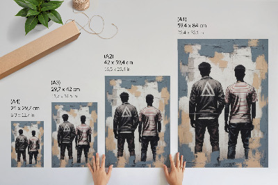 Poster în culori saturate Doi tineri într-un stil modern