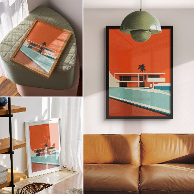 Poster rezistent pentru perete Compoziție minimalistă Villa Orange Sky