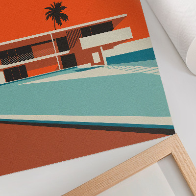Poster rezistent pentru perete Compoziție minimalistă Villa Orange Sky