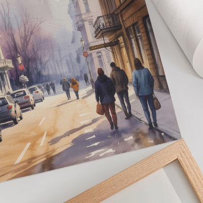 Poster rezistent pentru perete Stradă oraș copaci iarnă atmosferă liniștită