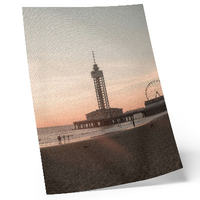 Grafică modernă pe pânză Turnul de plajă, vedere circulară a cerului pastel