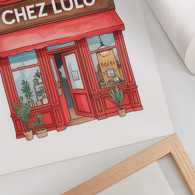 Poster rezistent pentru perete Arhitectură cafenea plante culori pastelate