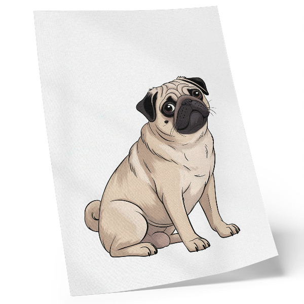 Grafică modernă pe pânză Portret de câine, stil ilustrativ, culori delicate