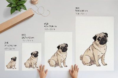 Grafică modernă pe pânză Portret de câine, stil ilustrativ, culori delicate