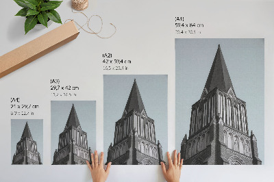 Grafică modernă pe pânză Clădire comercială impunătoare, turn gotic