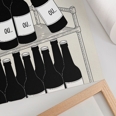 Poster rezistent pentru perete Mână alb-negru cu o sticlă ilustrație minimalistă
