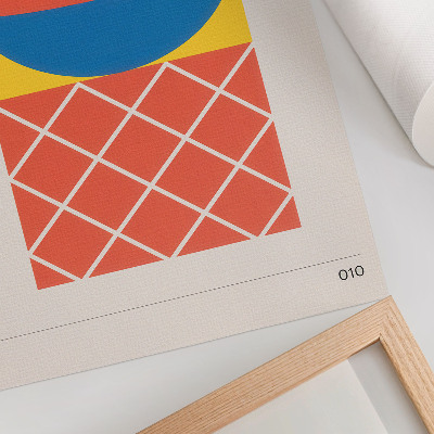 Poster în culori saturate Compoziție geometrică galben-albastru-roșie