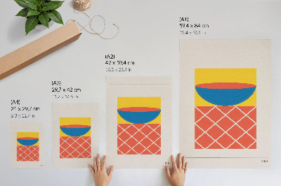 Poster în culori saturate Compoziție geometrică galben-albastru-roșie