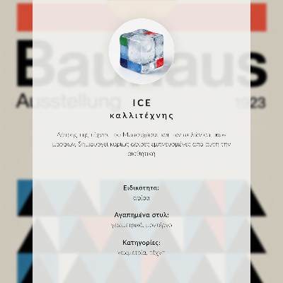 Grafică modernă pe pânză Stilul Bauhaus cercă culori puternice modernitate