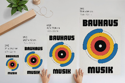 Grafică modernă pe pânză Stilul Bauhaus cercă culori puternice modernitate